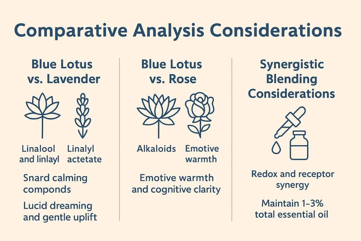 blue lotus oil comparative analysis with other essential oils