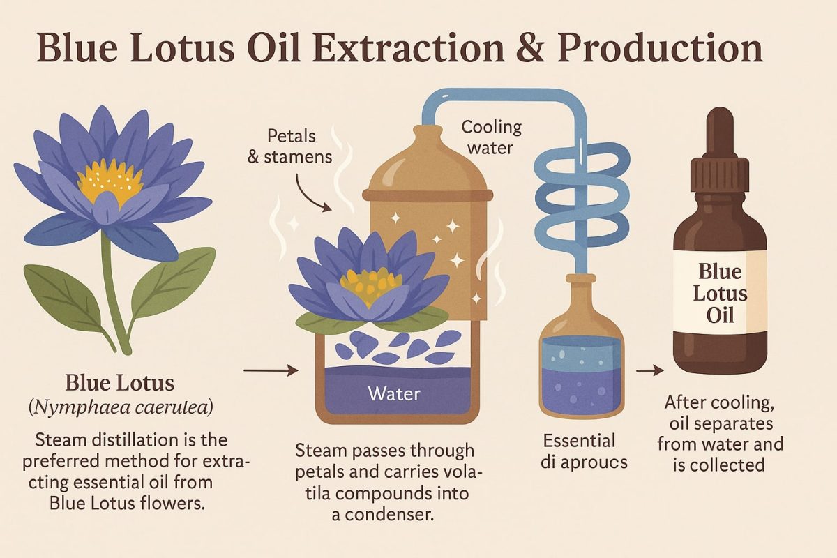 blue lotus oil extraction production