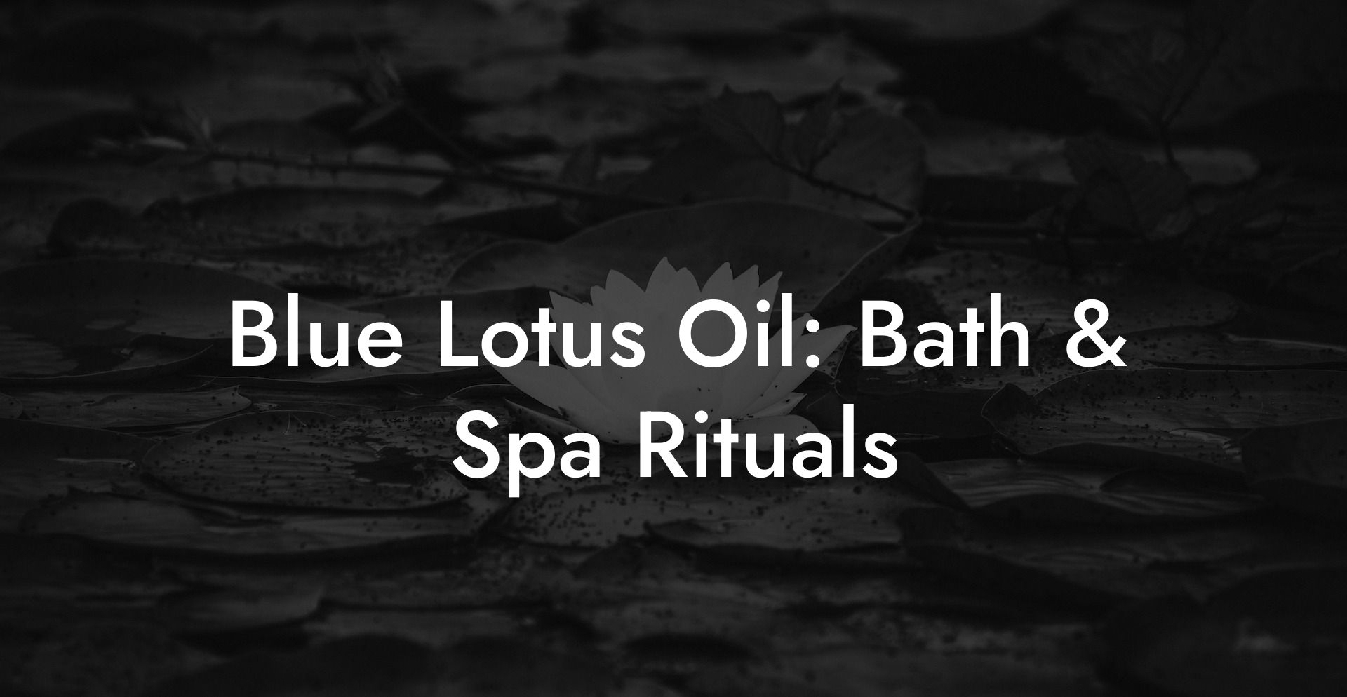 Blue Lotus Oil: Bath & Spa Rituals